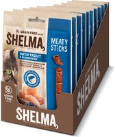 Shelma Premium Kattensnack - Sticks met Forel en Bosbessen - 30 x 3 stuks
