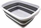 Opvouwbare tray, 10 l, Inklapbaar, draagbaar, ruimtebesparend, kunststof (wit / grijs)