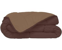 Bedrukt Dekbed Hoesloos Wasbaar Zonder Overtrek Tweepersoons - Zelesta® Easybed - Chocolade & Mokka 200x200cm