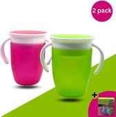 Miracle 360 - Oefenbeker - Magic Cup - Drinkbeker voor kinderen - Kinderbeker - Anti-lek drinkbeker - 2-Pack