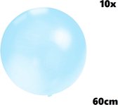 10x Mega Ballon 60 cm Bleu Clair - Ballon carnaval festival party fête anniversaire pays hélium air thème