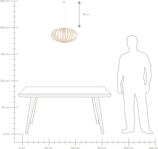 Beliani HAVEL - Lampe à suspension - Couleur bois clair - Bois de bambou