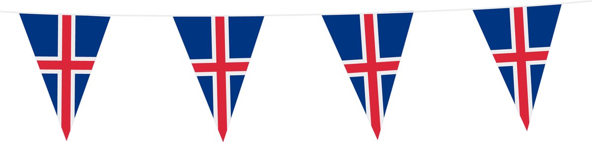 Vlaggenlijn IJsland 10 Meter - Voetbal EK WK Landen Feest Versiering Decoratie