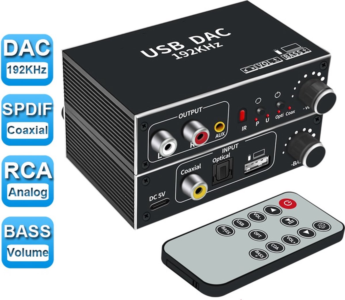 DrPhone DAAC3 192kHz USB Convertisseur analogique-digital Convertisseur  Audio