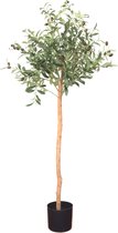 Kunst Olijfboom 130 cm | Olijf Kunstplant | Kunstplanten voor Binnen | Mediterrane Kunstboom