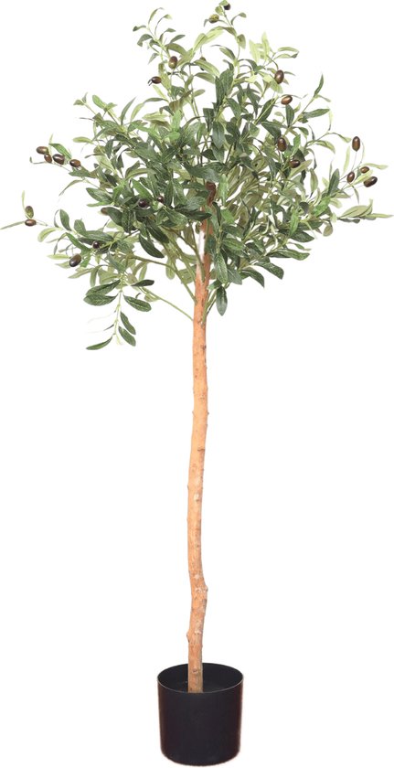 Olijfboom 130 cm | Plante artificielle d'olive | Plantes artificielles pour l'intérieur | Arbre artificiel méditerranéen
