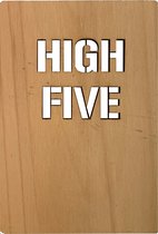 Woodyou - Houten wenskaart - High five