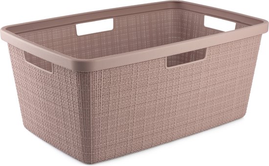 Curver Panier à Linge en Jute 46L - Rose