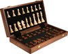 Afbeelding van het spelletje Schaakspel Luxe Houten Opvouwbare Grote Doos Traditioneel Klassiek Handwerk Massief Houten Stukken Schaakbord Bordspel
