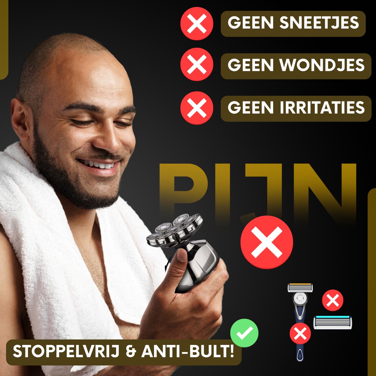 6-in-1 Scheerapparaat Mannen – Trimmer - Tondeuse - Sansbeauté® SkullSharp PRO MAGNETIC - Electric Face & Head Shaver - Shave - Hoofd Kaal Scheren – Nat & Droog - USB Opladen - Elektrisch thumbnail 2