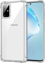 HB Hoesje Geschikt voor Samsung Galaxy S20 - Anti Shock Hybrid Back Cover - Transparant