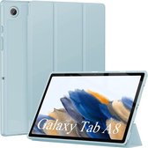 HB Hoes Geschikt voor Samsung Galaxy Tab A8 2021 10.5 inch Licht Blauw - Tri Fold Tablet Case - Smart Cover