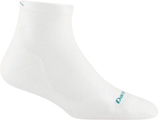 Darn Tough Run Women - #1048 Run - 1/4 Sock - Ultra-Lightweight - Cushion - White - 35-37.5