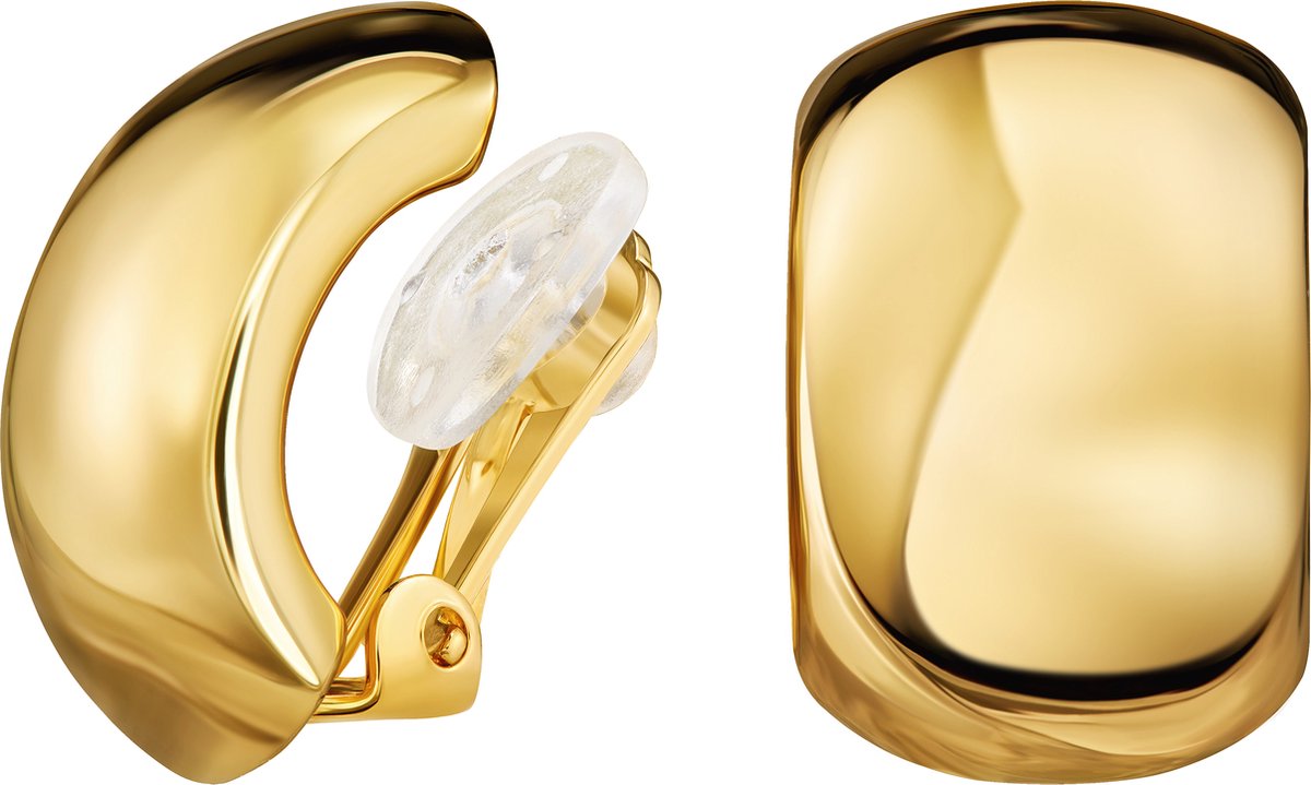 Traveller Clip Oorbellen - Oorclips Dames - Goudkleurig - Halfronde Ringen - 22ct Verguld - 138051
