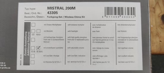 Grothe 43305 Complete set voor Draadloze deurbel — afbeelding 4