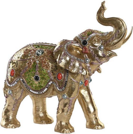 Decoratieve figuren DKD Home Decor Olifant Hars Koloniaal (33 x 15,5 x 31 cm)