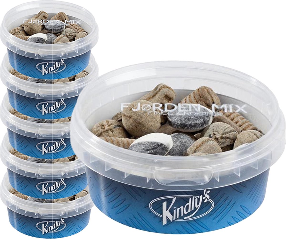 6 Potjes Kindlys Bakje Fjorden Mix á 120 gram - Voordeelverpakking Snoepgoed