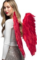 Boland - Engelenvleugels rood (65 x 65 cm) Rood - Volwassenen - Vrouwen - Engel - Halloween en Horror- Feeën, Elfjes en Engeltjes- Fantasy