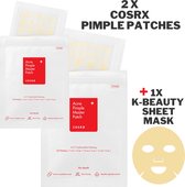 COSRX Acne Pimple Master Package Set 2 Packs of 24 Patches + 1 Surprise K-Beauty Gezichtsmasker - Skin Improvement Sheet Mask
