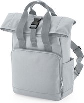 Recycled Mini Twin Handle Roll-Top Backpack BagBase Junior - 9 Liter Light Grey