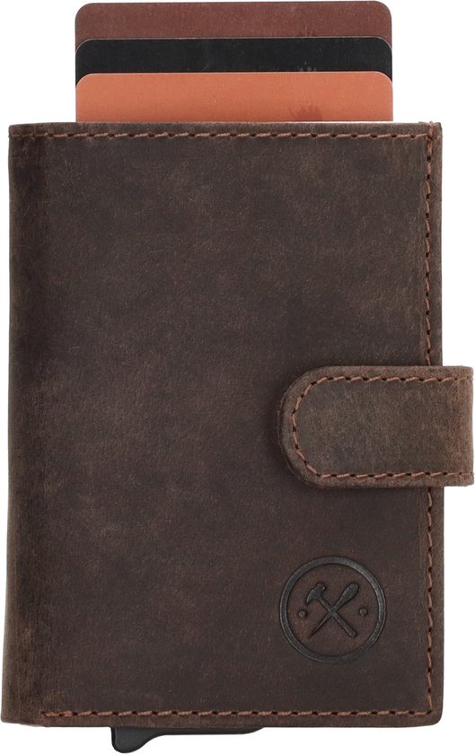 Hide & Stitches Idaho Safety Wallet / Creditcardhouder - Donkerbruin