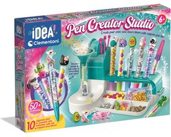 foto van Clementoni iDea - Pennen Creatiestudio - Knutselpakket vol Accessoires - Kawaii Glitterpennen - Het Creatieve Cadeautje - Vanaf 6 jaar