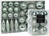 Kerstballen en ornamenten - 43x st - mintgroen - kunststof - kerstversiering