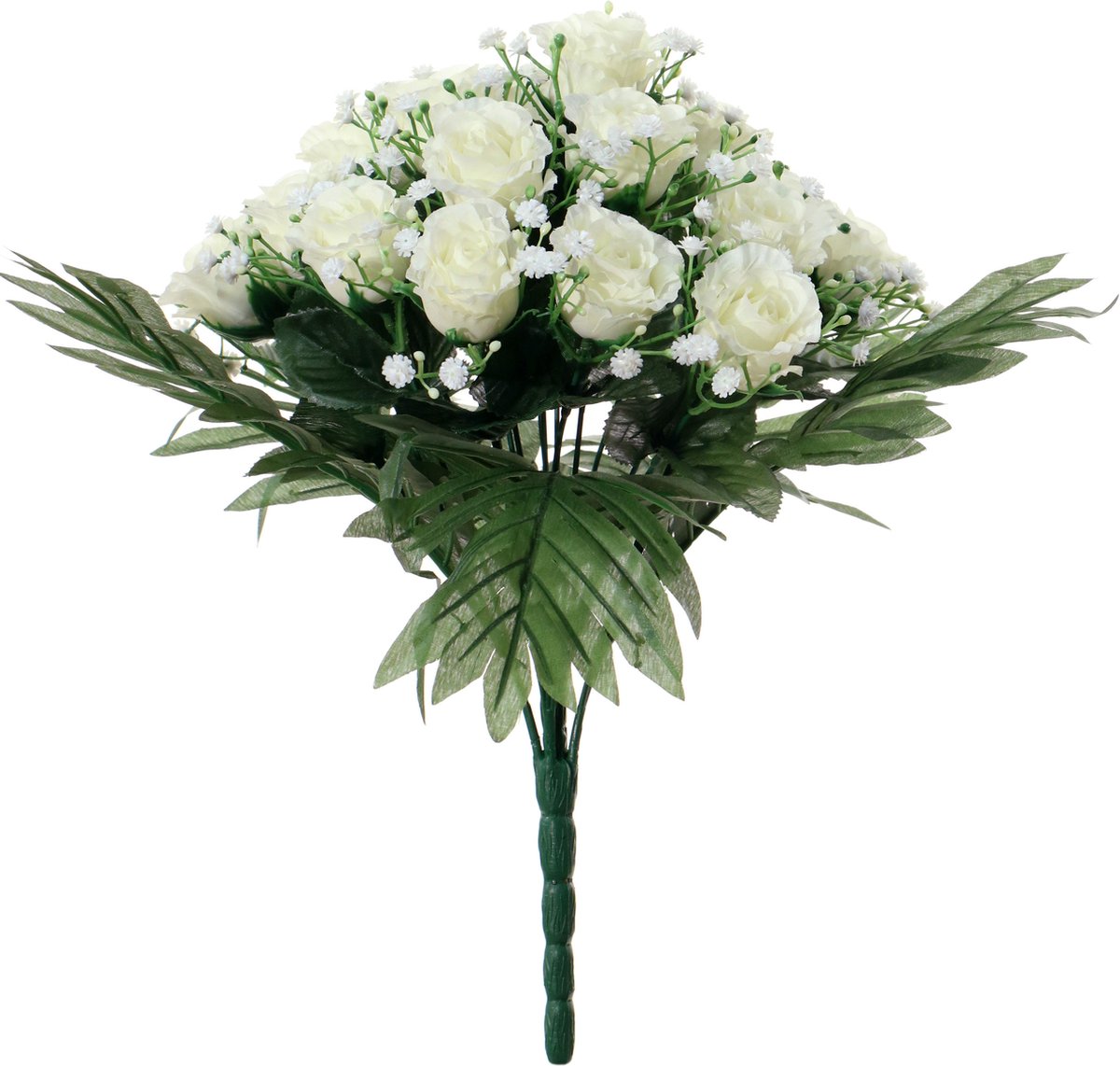 Kunstmatige pioenrozen, wit, 6 stuks, kunstbloemen, boeket, rozen
