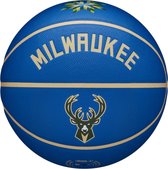 Wilson NBA Team City Collector Milwaukee Bucks Ball WZ4016417ID, Unisex, Blauw, basketbal, maat: 7