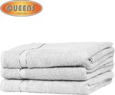 Queens Handdoek - 3 stuks - Wit - 50x100 cm - 600 gr/m2