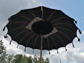 Balivie - Parasol - Balinese Regenbestendig Tweedelige Parasol - Handgemaakt - Diameter 170 cm - Zwart