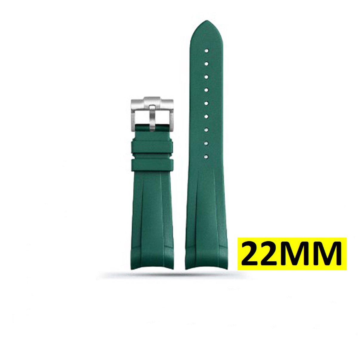 Siliconen horloge band - Geschikt voor Tudor Bay - Waterbestendig - 22MM - Groen