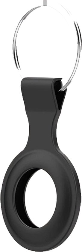 Innerlight® hoes geschikt voor Apple AirTag - Zwart - Siliconen Beschermende houder met Sleutelhanger - Geschikt als Apple AirTag sleutelhanger