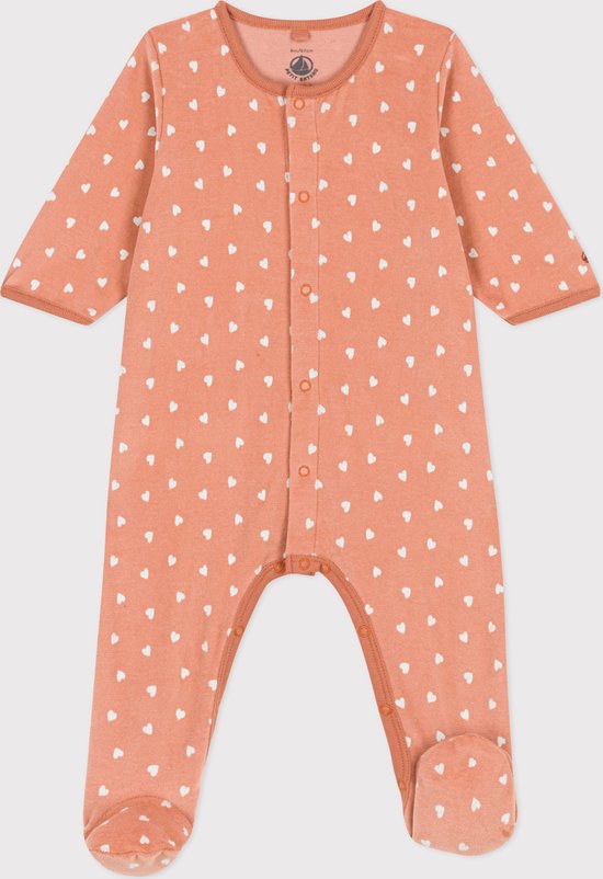 Petit Bateau Pyjama bébé velours imprimé Combishort Filles - Marron - Taille 56