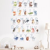 Muursticker Kinderkamer - Babykamer - Alfabet - Dieren - Letters - 67x46cm - Jongen - Meisje
