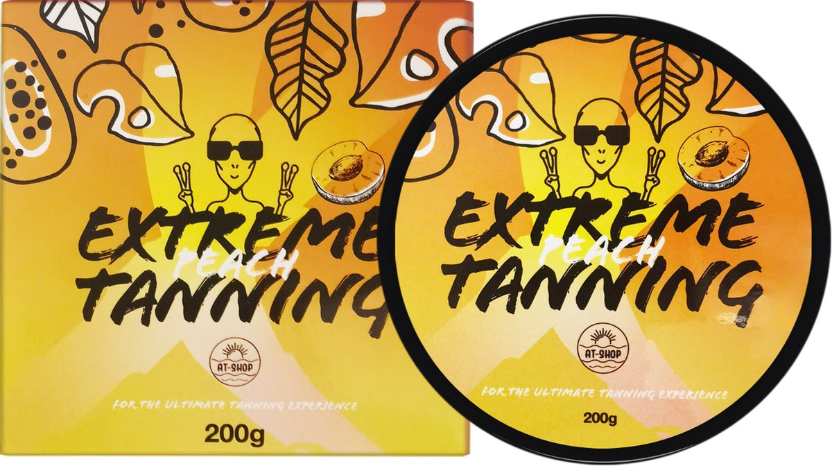 Extreme Tanning | Shine Brown | Tanning butter| Zonnestralen | Zonnebank | At-Shop | Sneller bruin | Zonnecreme | Zonnebrand | Peach| Perzik