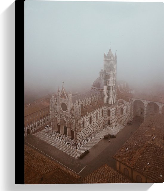 Canvas - Bovenaanzicht van Kathedraal in Siena, Italie - 30x40 cm Foto op Canvas Schilderij (Wanddecoratie op Canvas)