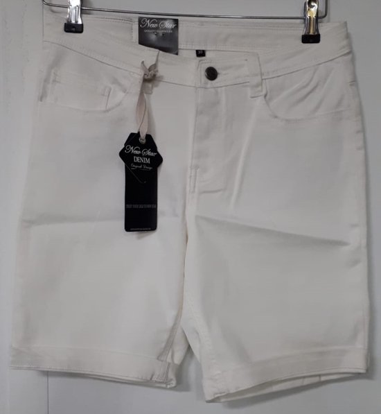 New Star dames short - dames korte broek - Austin - wit - denim stretch - maat 27