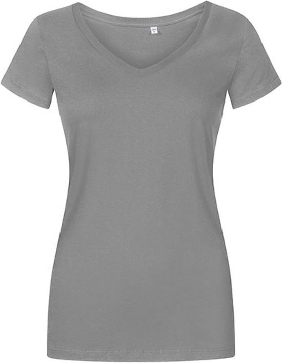 Women´s V-hals T-shirt met korte mouwen Steel Grey - 3XL
