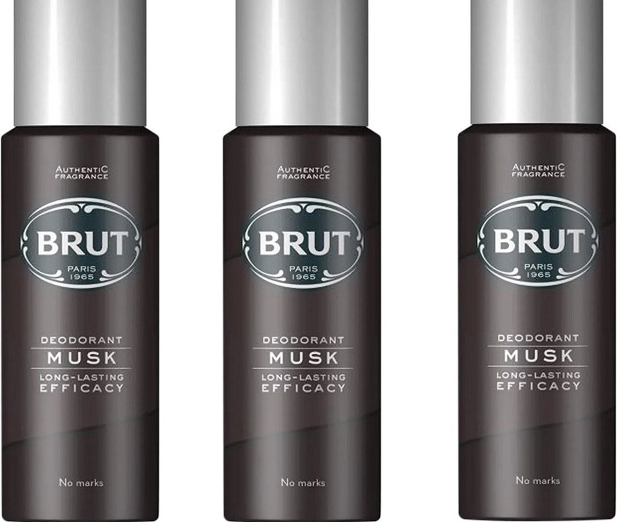 Brut Deodorant Musk, Multi- pack- 3 x 200 ml
