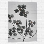 Muursticker - Takken - Bloemen - Bladeren - 70x105 cm Foto op Muursticker