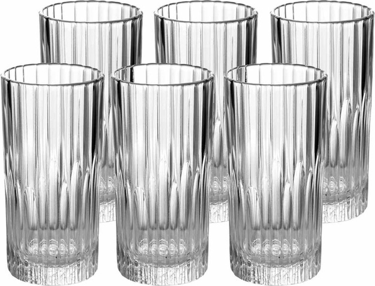 Duralex Longdrinkglazen Manhattan - 6x stuks - glas - 305 ml - Koffie/thee glazen