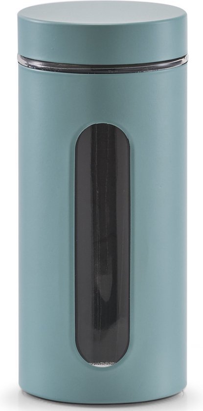 3x Boîtes / bocaux de conservation vert eucalyptus avec fenêtre 600, 900 et 1200 ml - Zeller - Ustensiles de cuisine - Bocaux / bocaux de conservation - Boîtes de conservation / boîtes de stockage - Consservation alimentaire
