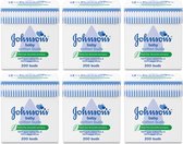 Johnson & Johnson Baby katoen Wattenstaafjes - 6 x 200stuks - voordeelverpakking