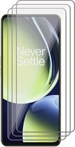 Screenprotector geschikt voor OnePlus Nord CE 3 Lite - 3x Gehard Glas Screen Protector GlassGuard