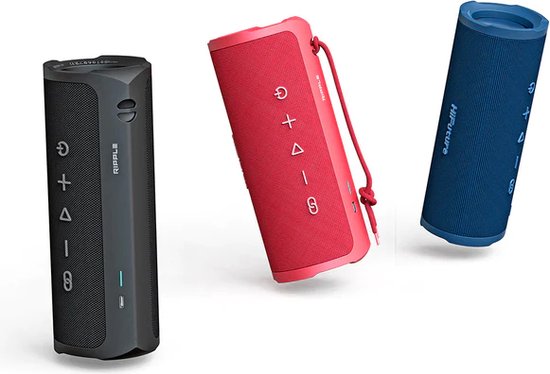 HiFuture Ripple-Luidspreker: Bluetooth 5.3, Draagbare krachtige basluidspreker, tot 12 uur speeltijd, 30 W draadloze muziekdoos, IPX7 water- en stofbestendig, 10 meter bereik, 10 W snel opladen, Kleur Zwart van HI — afbeelding 2