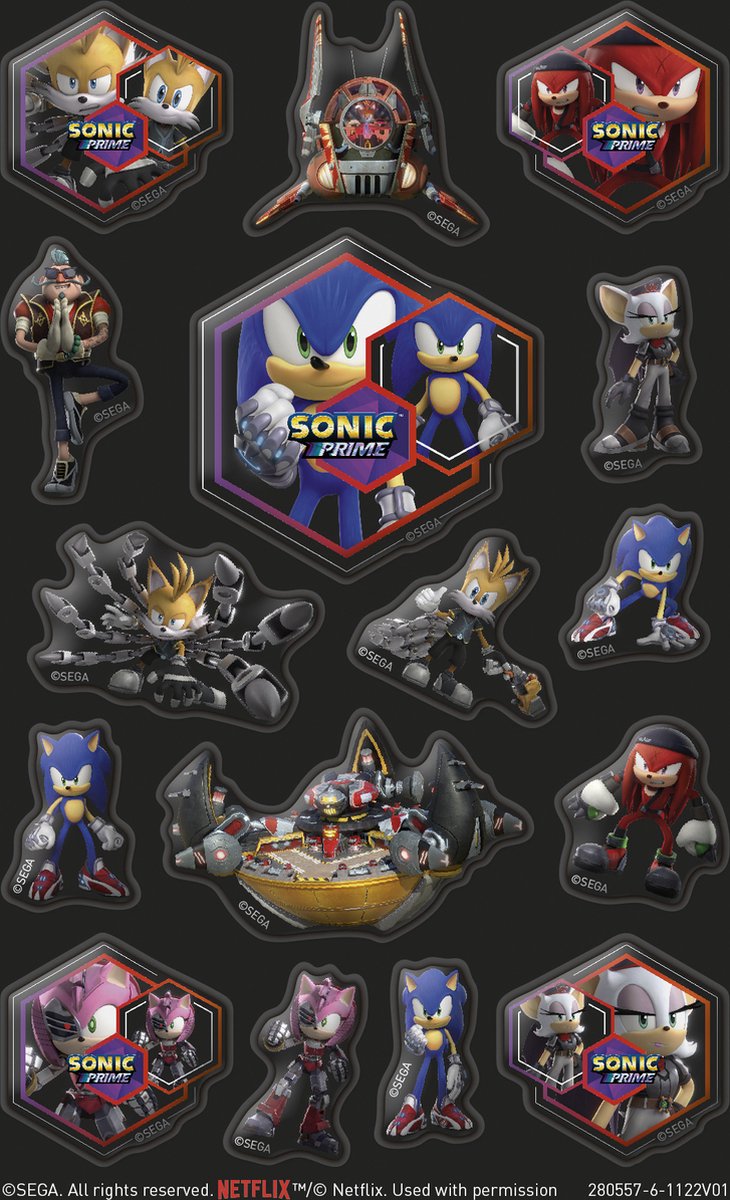 Sonic Prime stickers Totum XL super sticker set 7 vellen incl. luxe metallic en laser stickers 38 x 36 cm - cadeau jongens vanaf 4 jaar — afbeelding 13