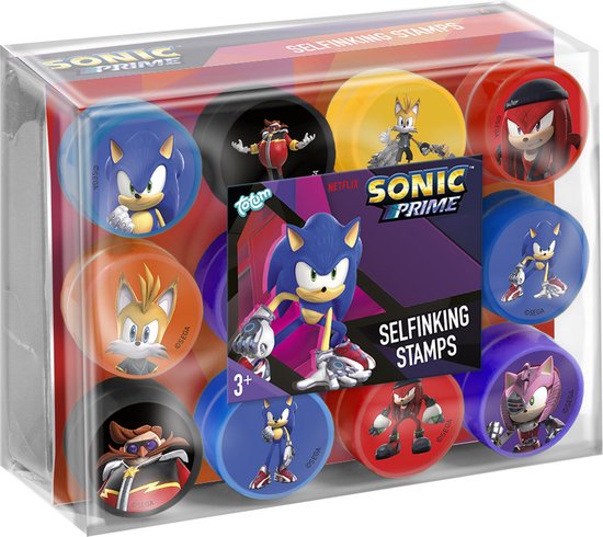 Sonic Prime Totum stempels 12 stuks zelfinktend stempel set - creatief speelgoed