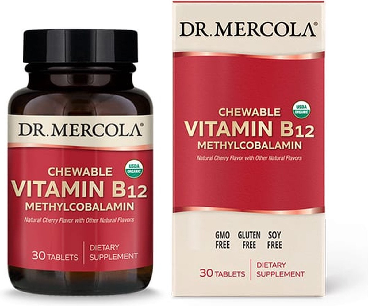 Goedkoopste Dr. Mercola - Chewable Vitamin B12- Methylcobalamin - 30 tabletten