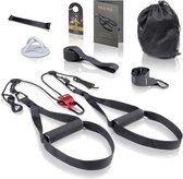 Sling Trainer Kit (7 stuks) - Uitgebreide sling trainer kit met katrol, deuranker, muurbevestiging, poster, deurplaat, tas en fitnessband voor een effectieve training van het hele lichaam